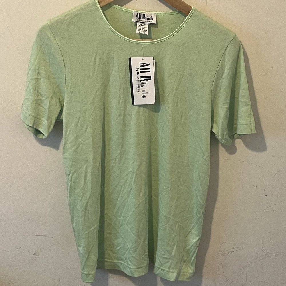 ALL POINTS | Women's T Shirt Cool Mint Green Size Small